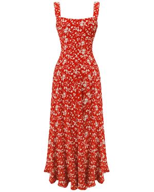 Lily Phellera Omahyra Floral Summer Maxi Dress - Red