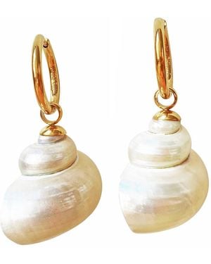 Smilla Brav Snake Shell Earrings Daria - Metallic