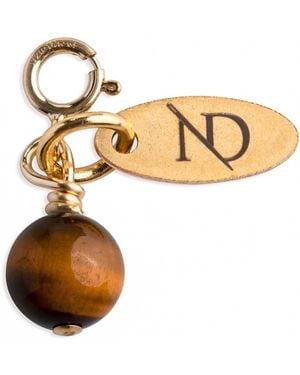 N'damus London Tigers Eye Gemstone & Charm - Metallic