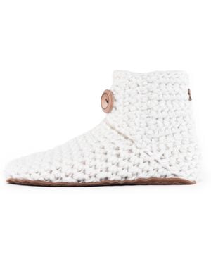 Kingdom of Wow Artisan Made Boot Wool Slippers For - White