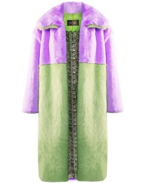 VASEGHIA Aubrey Vegan Faux Fur & Long Coat - Purple