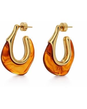 Hye Jane Jewelry Gaia Tortoise Resin Hoop - Metallic