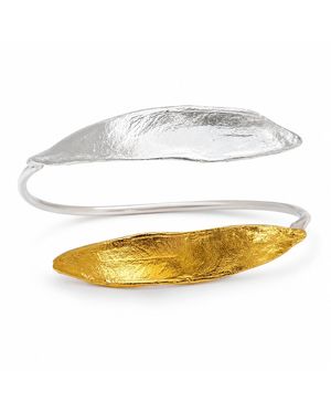 Mother Nature Jewelry Leaf Cuff, Handmade & Bracelet - White