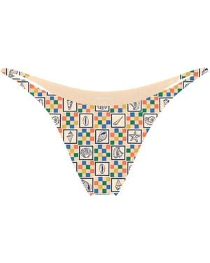 Blackbough Swim Parker Ruched Cheeky Bottoms Conch Crush - White