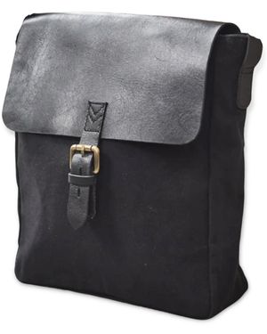 VIDA VIDA Canvas And Leather Cross Body Messenger Bag - Gray