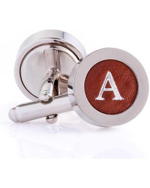 N'damus London Regent Chestnut Leather Letter Cufflinks - Multicolour