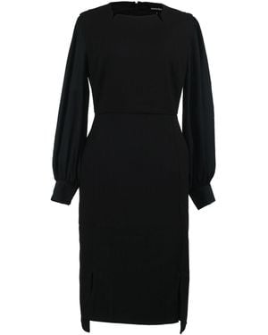 Smart and Joy Chiffon Sleeves Tailor Dress - Black