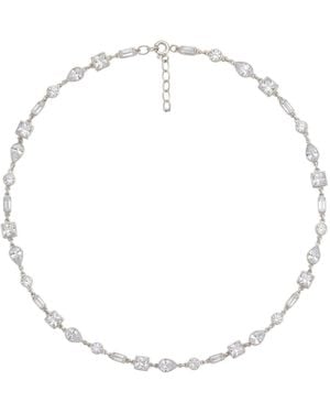 LINYA JEWELLERY Geometric Row Stone Necklace - Metallic