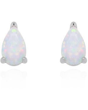 Luna Charles Clara Opal Stud Earrings - White