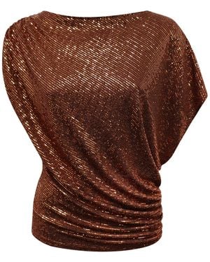 Me & Thee Neutrals Lend An Ear Copper Sequin Top - Brown