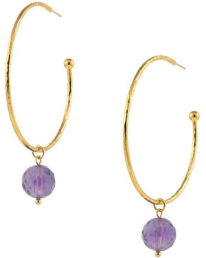 Jaredjamin Medium Hooptastic Faceted Quartz Drop Hoop Earrings - Metallic