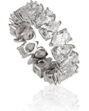Ep Designs Pear Cut Eternity Band Moissanite Ring - Metallic
