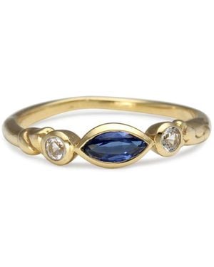 Isla Silver Kyanite & Topaz Handmade Vermeil Ring - White