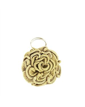 Sibylla Delphica Handwoven Flower Tote - Metallic