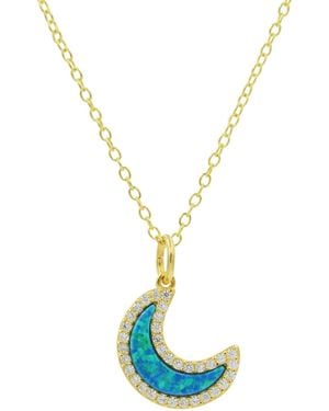 KAMARIA Opal Moon Necklace - Blue