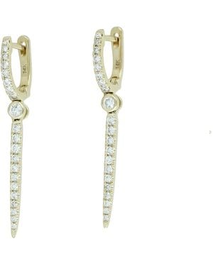 Artisan 14K Diamond Spike Drop Earrings - Metallic