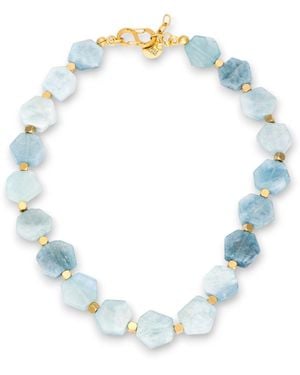 Kybele Studio Ocean Bliss Necklace With Hexagonal Aquamarine - Blue