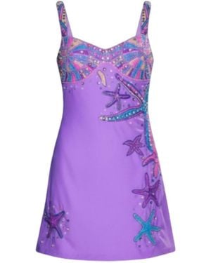 Oceanus Crescent Shell Mini Dress Lilac - Purple