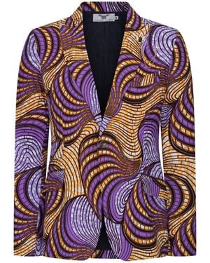 Ohema Ohene Femi Cotton African Print Blazer – Fairground - Purple