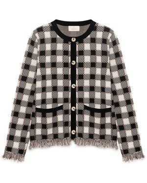 Peraluna Diana Plaid Knit Jacket - Black