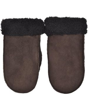 Owen Barry Shearling Mittens Ebony Curly - Grey