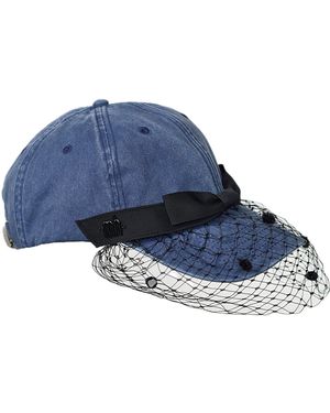 Misa Harada Millinery Gigi Veiled Baseball Cap - Blue