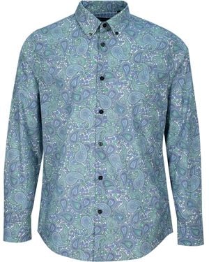 lords of harlech Morris Pow Paisley Shirt - Blue