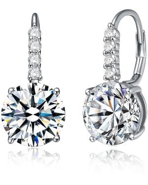 Genevive Jewelry Rachel Glauber Plated Cubic Zirconia Hinge Back Earrings - White