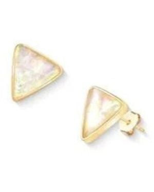 Purplee Store Neutrals Luxury Plated Opal Earrings - Metallic