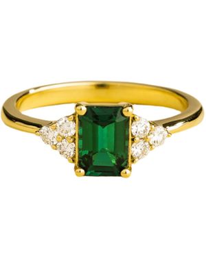 Juvetti Chateau Ring Emerald & Diamond - Yellow