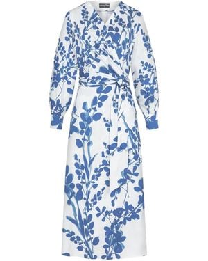 Marianna Déri Leaf Wrap Dress - Blue