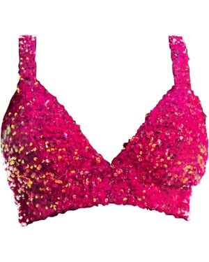 Ofuure Liza Sequin Bra Top - Red