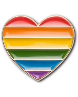 Make Heads Turn Enamel Pin Pride Heart - Orange