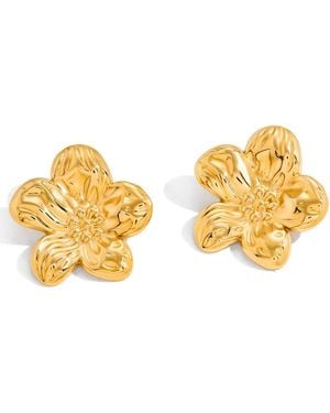 Olivia Le Floral Motif Earrings - Metallic