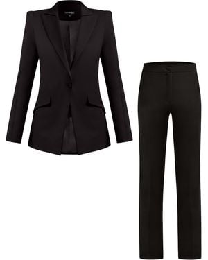 Tia Dorraine Illusion Classic Tailored Suit - Black