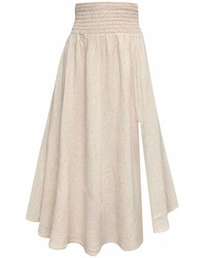 Frock Tales Neutrals Sicily Midaxi Skirt With Split - Natural