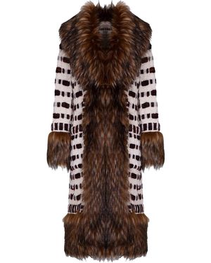 The Extreme Collection Bown Raw Alpaca Long Coat Claire - Brown