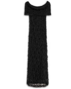 Nocturne Off-The-Shoulder Lace Maxi Dress - Black