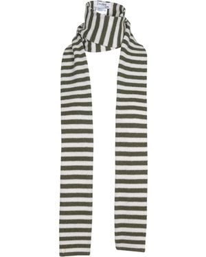 tirillm Pippi Long Trendy Pure Cashmere Scarf, And Off Stripes - Green