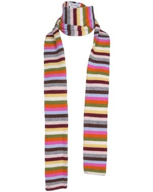 tirillm Pippi Long Trendy Pure Cashmere Scarf, Multi Colour Stripes - Red