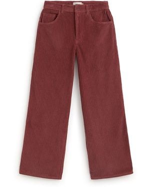 Thinking Mu Hedda Corduroy Wide-Leg Trousers - Red