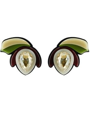 Gissa Bicalho Neutrals Earring Small Short Magnolia Cream - Green