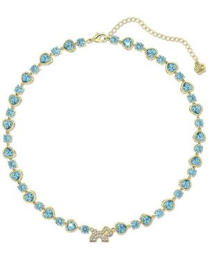 Cloud Haven Heart Crystal Logo Necklace - Metallic