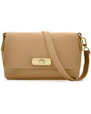 Apatchy London The Maisie Midi Sand Leather Bag - Natural