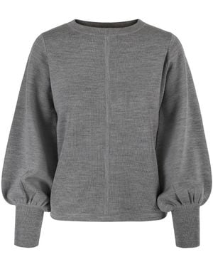 tirillm Alison Merino Wool Jumper With Puffed Sleeves - Grey