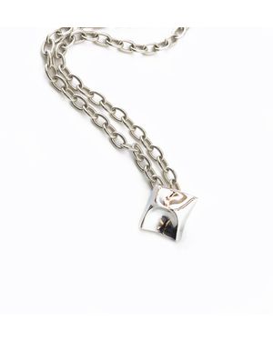 Nicole Amato Small Power Kiss Pendant Necklace - Metallic