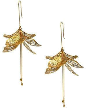 Jaredjamin Leilani Filigree Floral Statement Earrings - Metallic