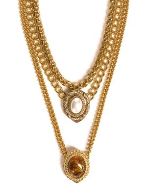 Caramel Vintage Jewellery Romance Triple Necklace Set - Metallic