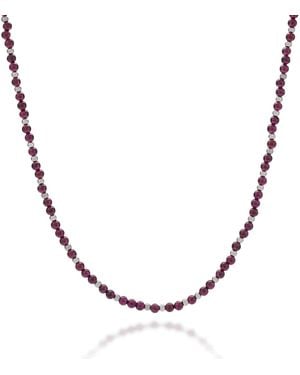 Nellou Jewellery Jewel Bead January Birthstone Necklace Sterling - Brown