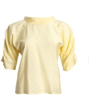 Bianca Popp Puff Blouse With Collar - Yellow